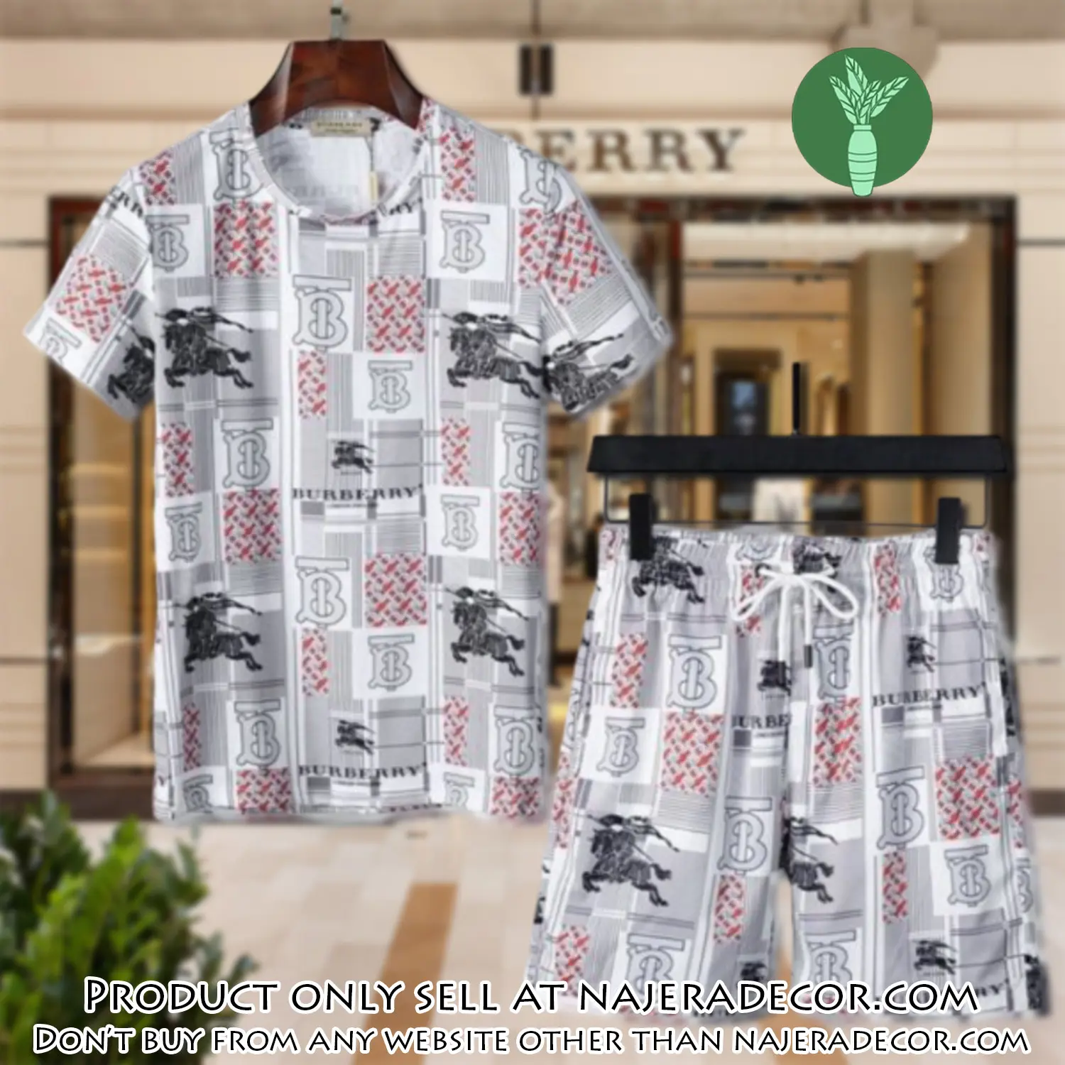 Burberry combo unisex tshirt & short limited luxury outfit cts1031 njr3003007